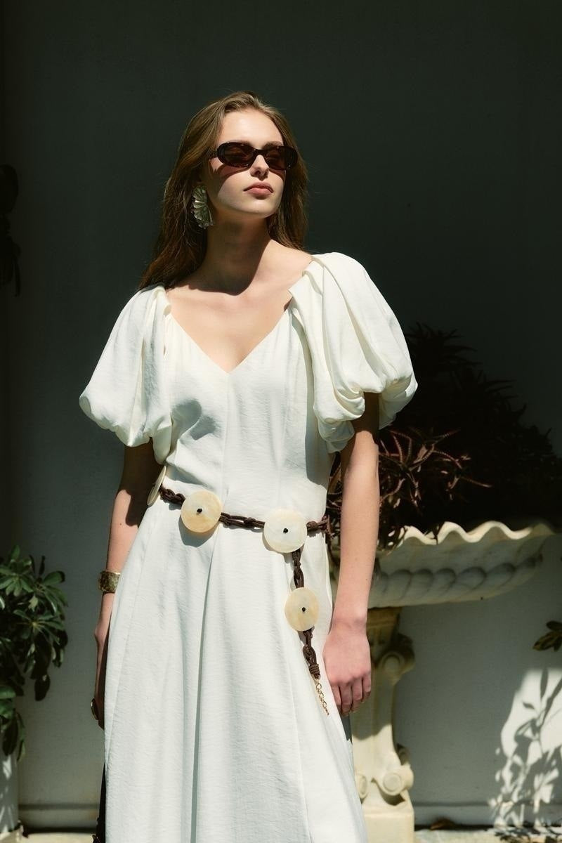 Puff Sleeve Midi Dress