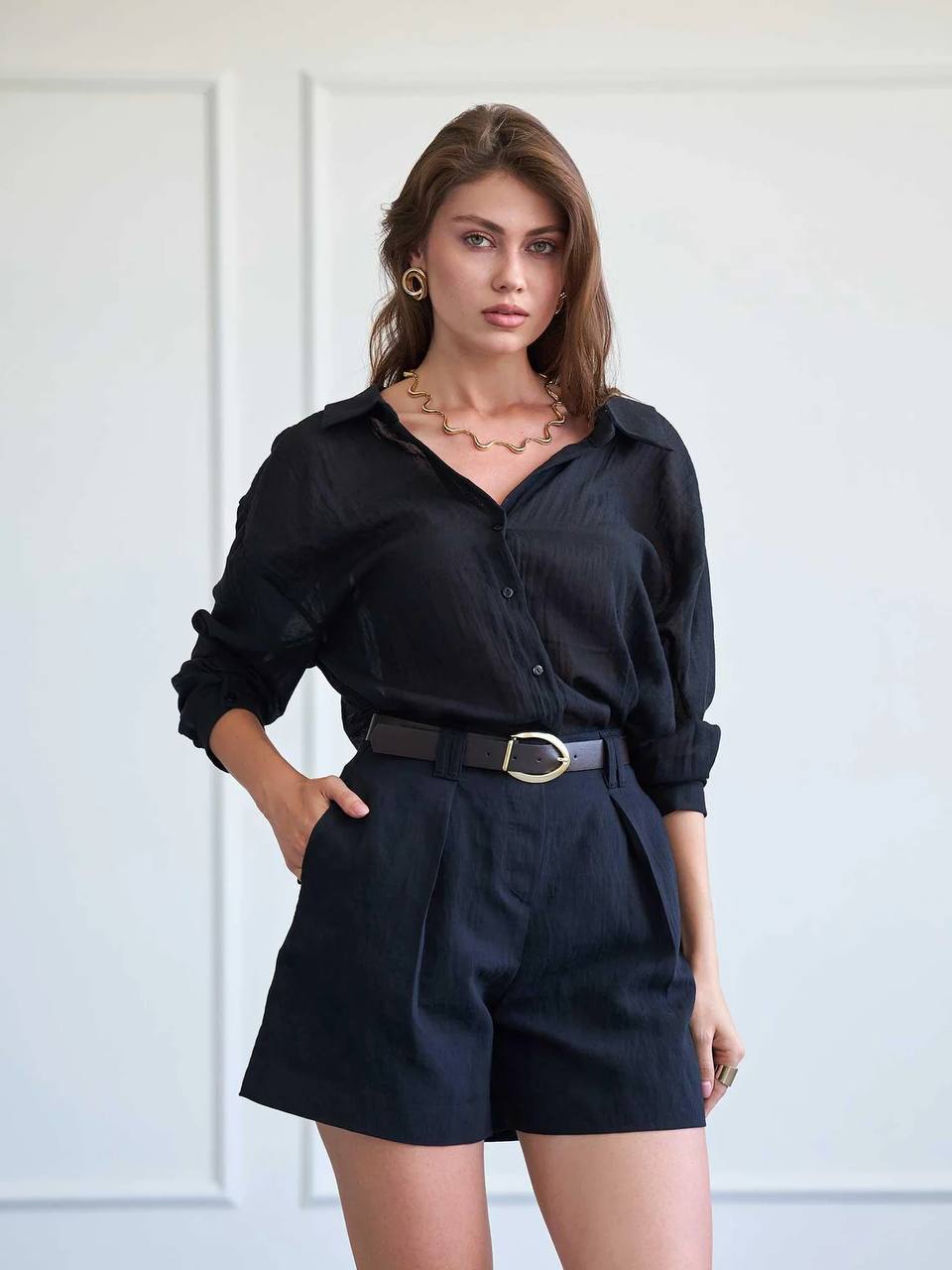 Belted Linen Short