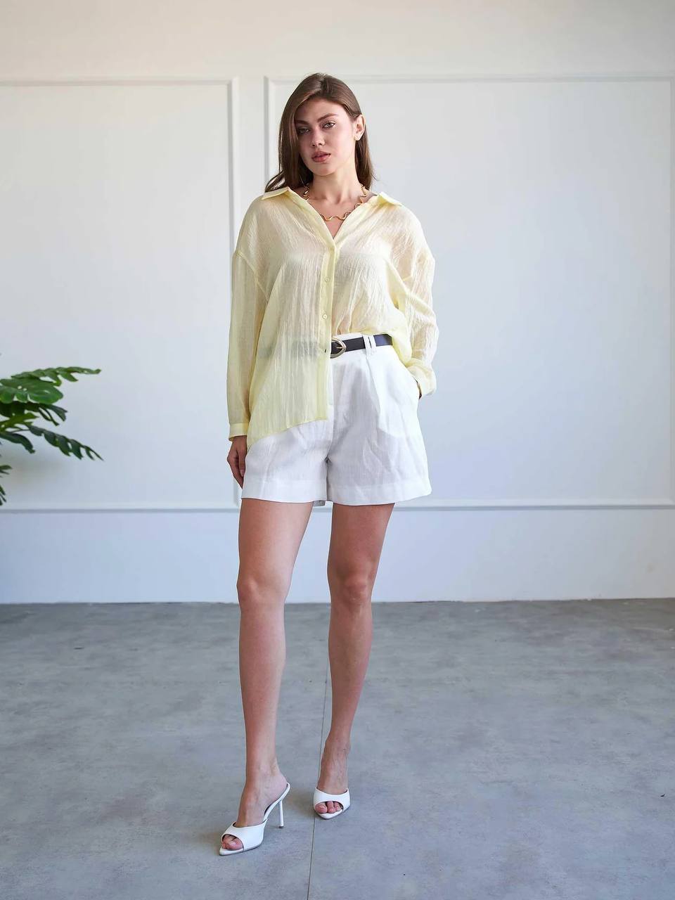 Belted Linen Short