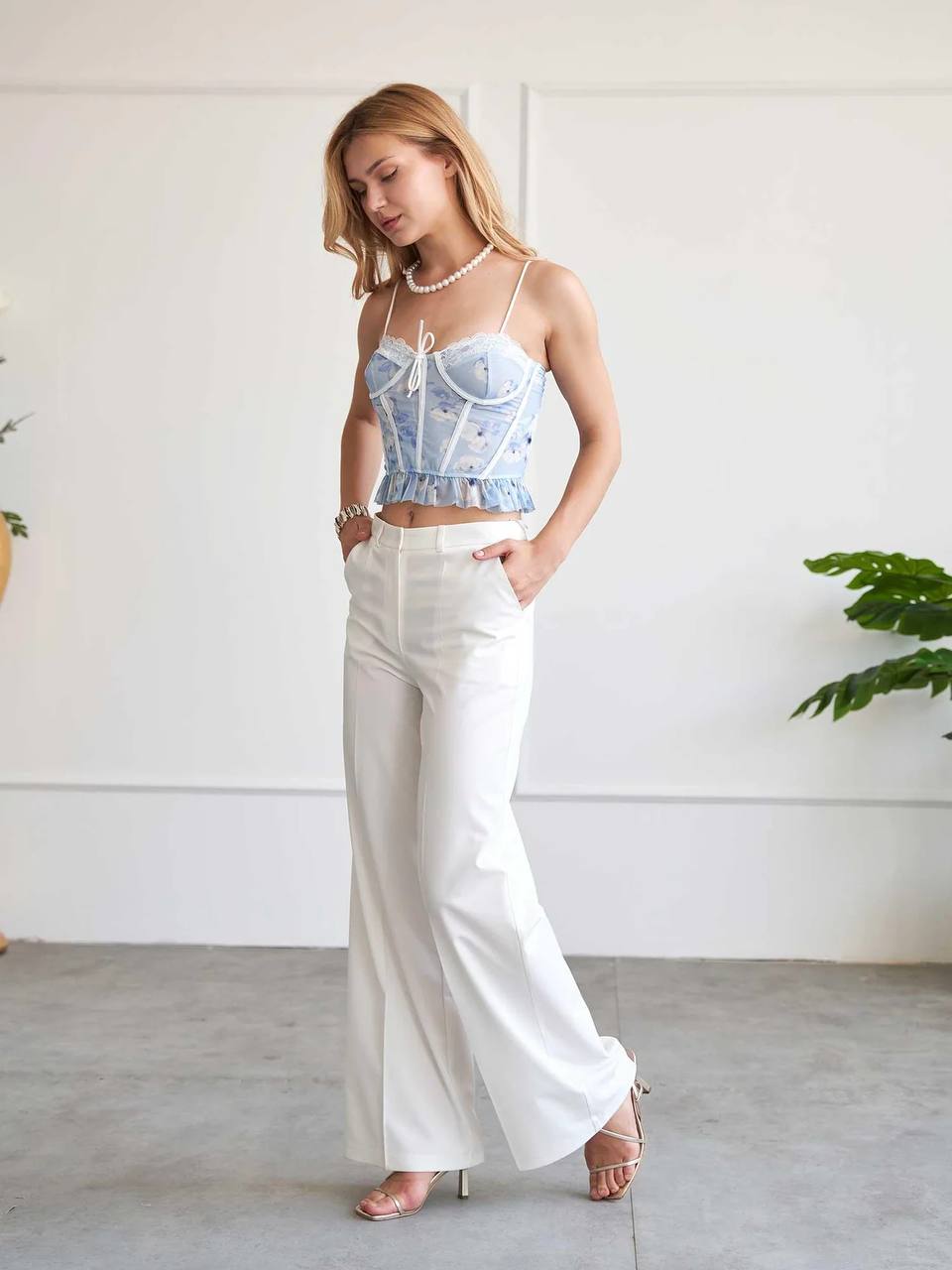Floral Corset With Tie