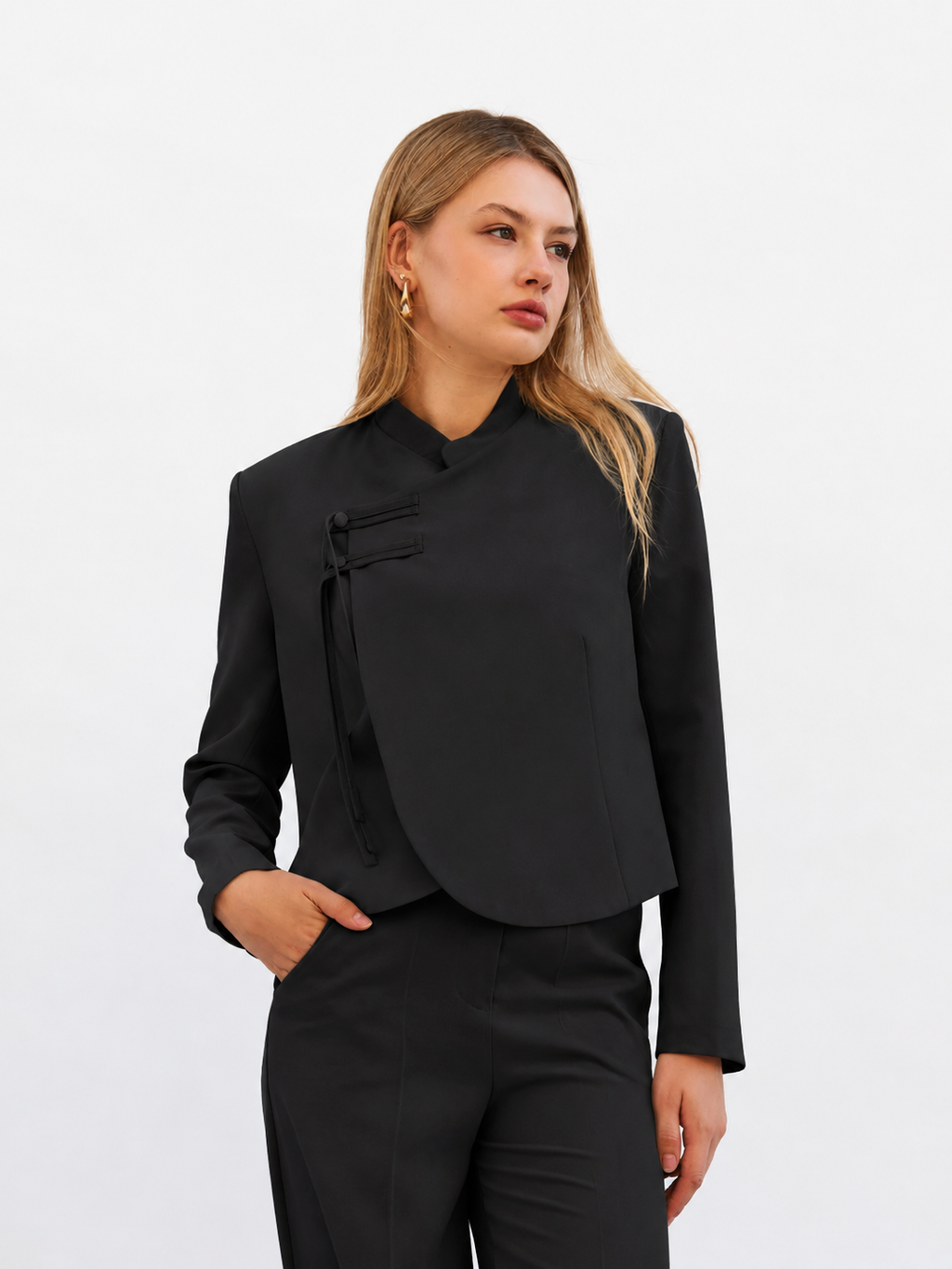 Cropped Blazer Suit Set